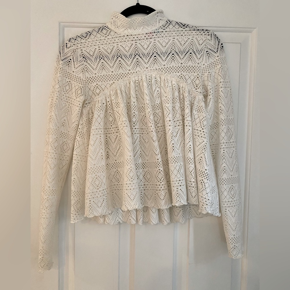FREE PEOPLE lace turtleneck